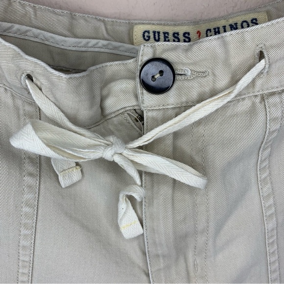 Guess Chino Khaki Cotton Shorts Size 30 Waist Made In USA Classic Casual - Picture 3 of 8